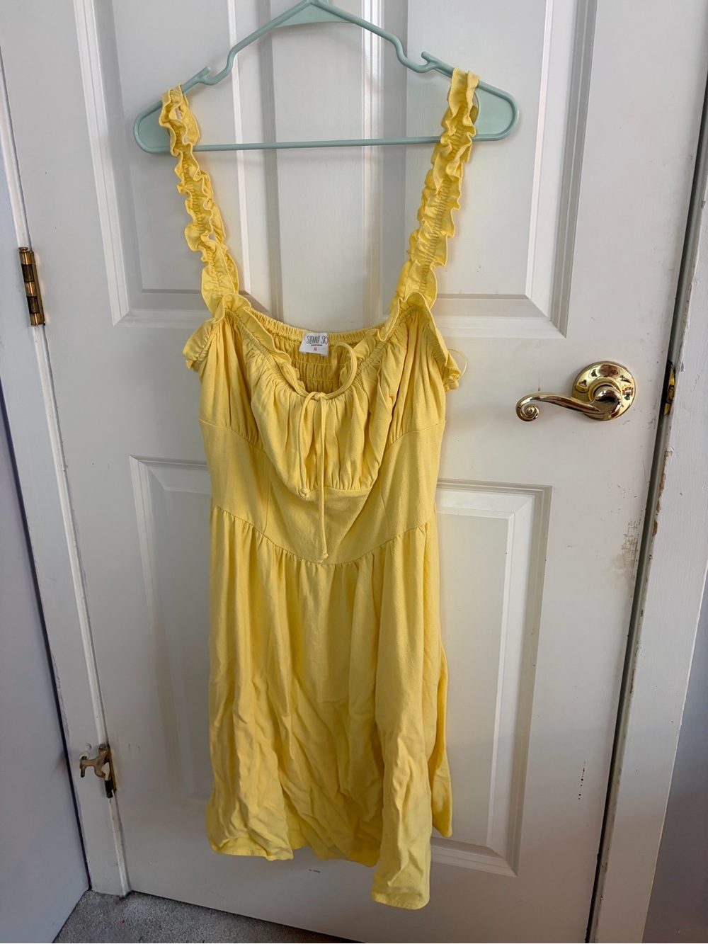 Yellow Ruffled Strap Sundress